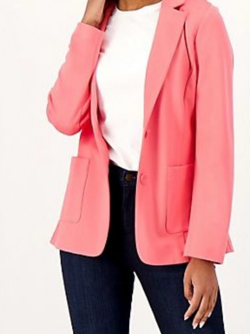 Isaac Mizrahi Knit Blazer, Tea Rose